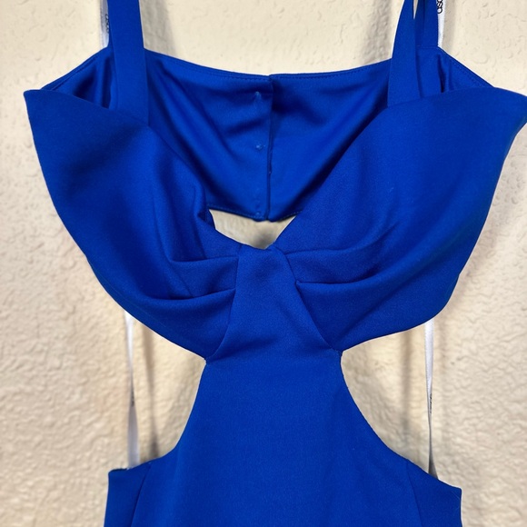 ASOS Design Cut Out Blue Mini Dress - Picture 6 of 10